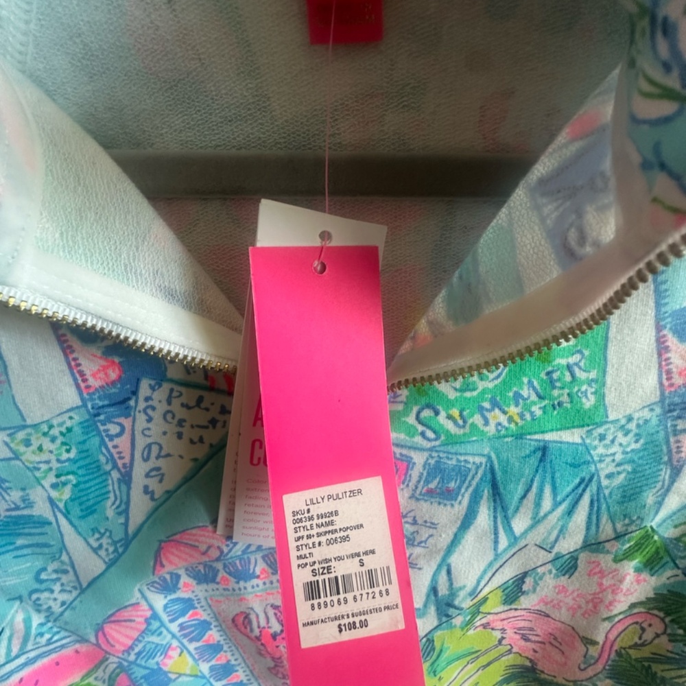 NWT Lilly Pulitzer Skipper Pullover - Pop Up Wish You Were Here S - Picture 2 of 4